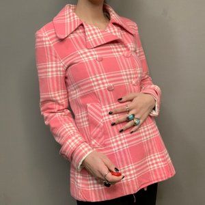 Pretty in Pink Plaid Peacoat. 🎀